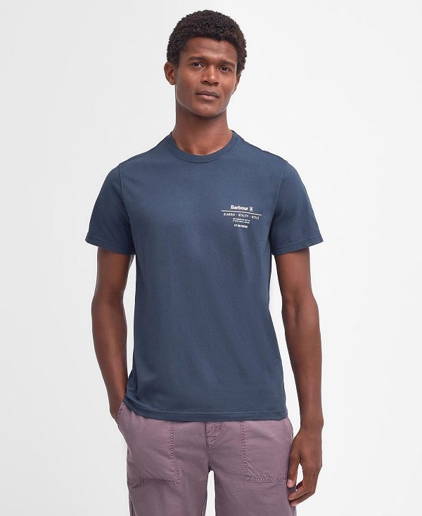 Barbour Hickling Logo T-shirt σκουρο μπλε | BABO88305