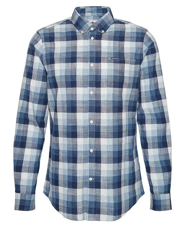 Barbour Hillroad Tailored Long-sleeved Shirt σκουρο μπλε | BABO87694
