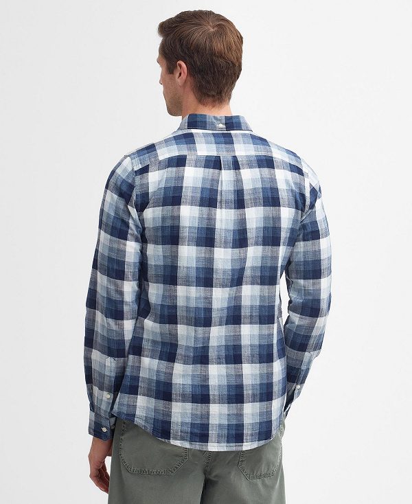 Barbour Hillroad Tailored Long-sleeved Shirt σκουρο μπλε | BABO87694