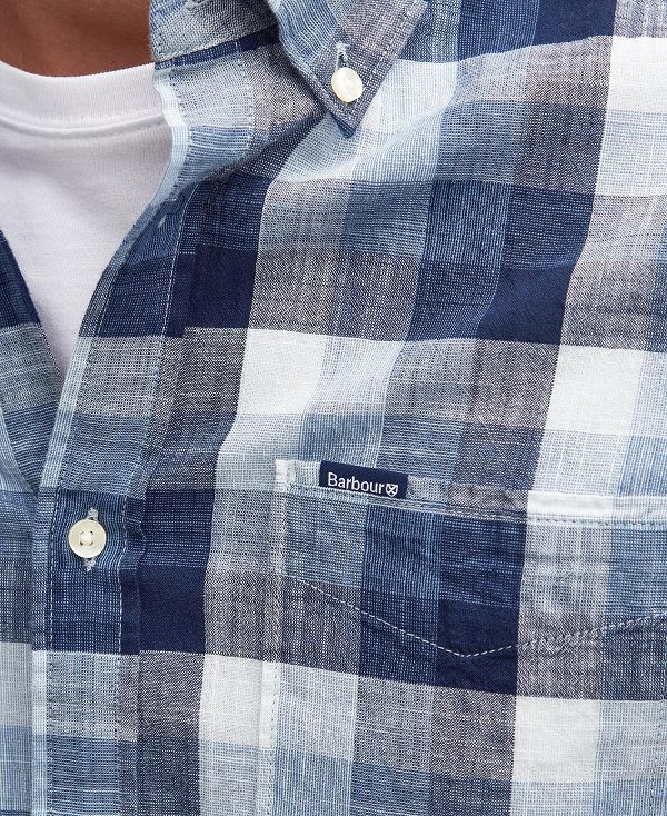 Barbour Hillroad Tailored Long-sleeved Shirt σκουρο μπλε | BABO87694