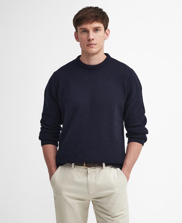 Barbour Holden Crew Neck Jumper σκουρο μπλε | BABO88649