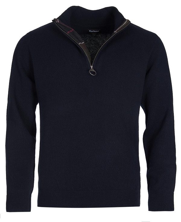 Barbour Holden Half Zip Sweater σκουρο μπλε | BABO88579