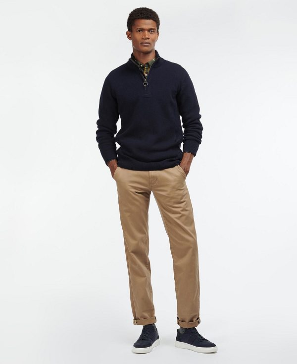 Barbour Holden Half Zip Sweater σκουρο μπλε | BABO88579
