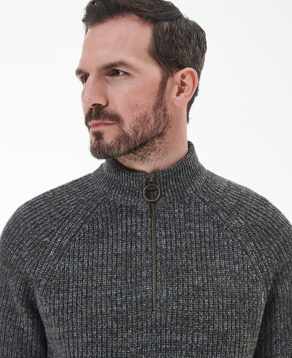 Barbour Horseford Half-zip Jumper Ελιά | BABO88521
