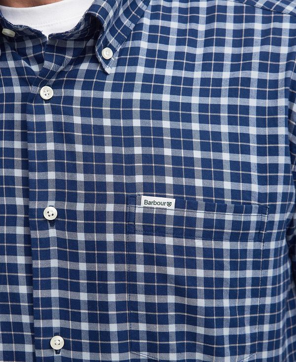 Barbour Howard Tailored Long-sleeved Shirt σκουρο μπλε | BABO87721