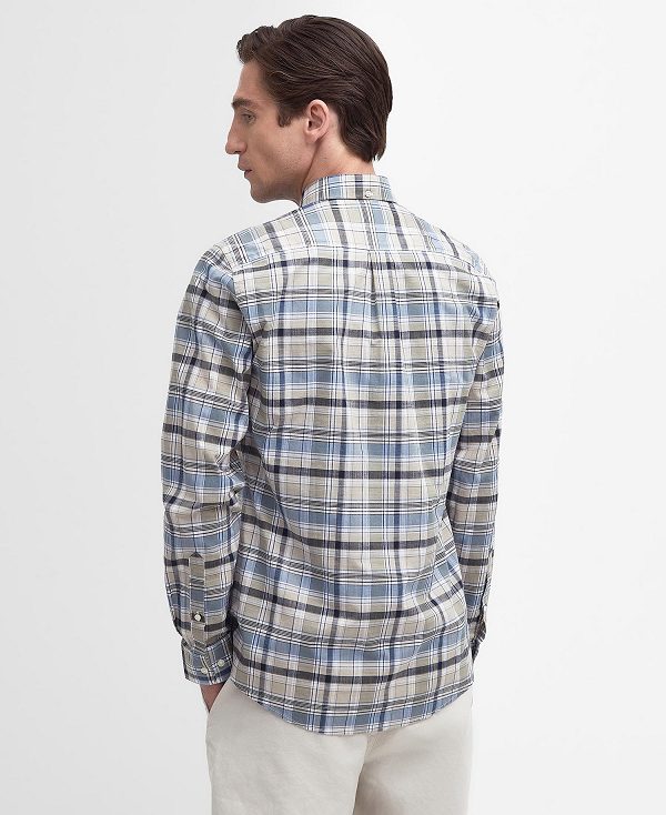 Barbour Hutton Tailored Long-sleeved Shirt μπλε | BABO87711