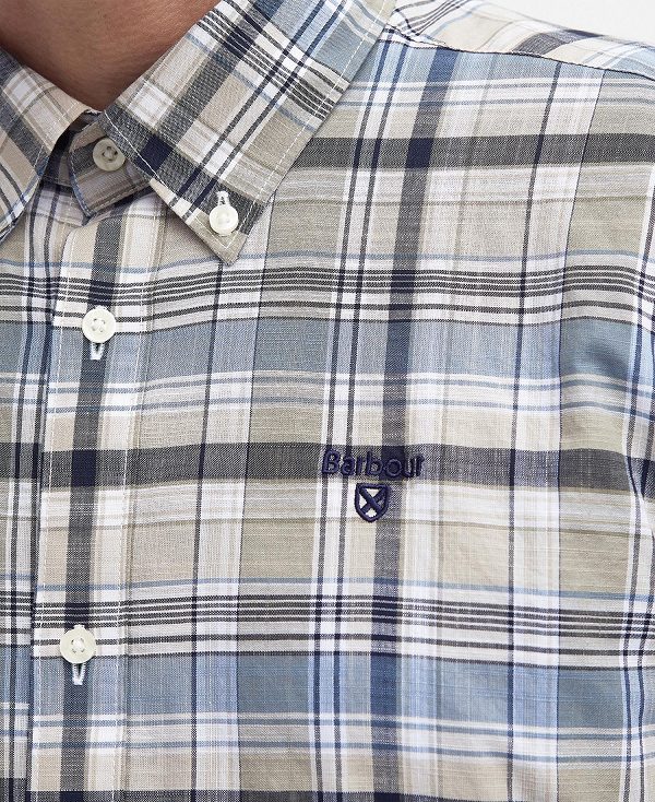Barbour Hutton Tailored Long-sleeved Shirt μπλε | BABO87711