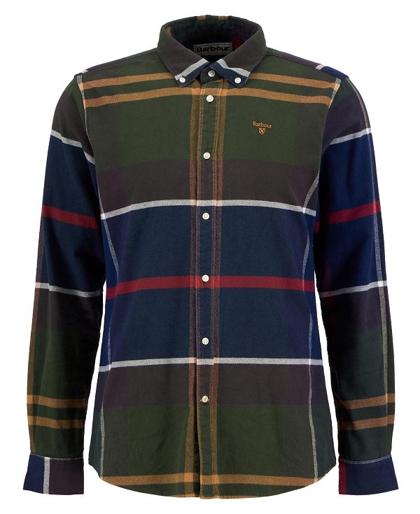 Barbour Iceloch Tailored Fit Shirt μπλε γκρι | BABO87862