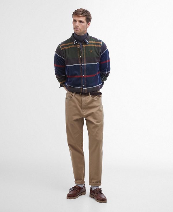 Barbour Iceloch Tailored Fit Shirt μπλε γκρι | BABO87862