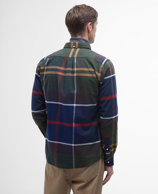 Barbour Iceloch Tailored Fit Shirt μπλε γκρι | BABO87862