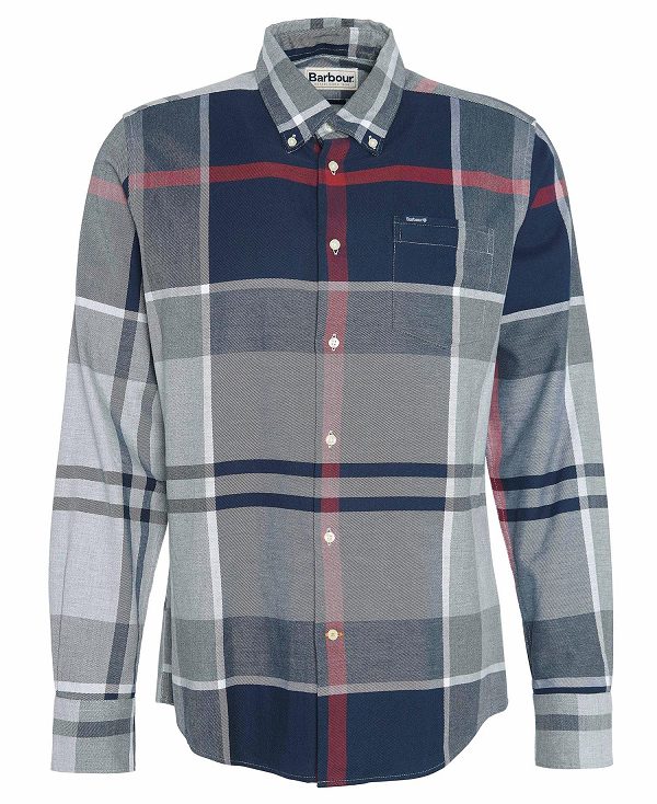 Barbour Iceloch Tailored Long-sleeved Shirt μπλε | BABO87859