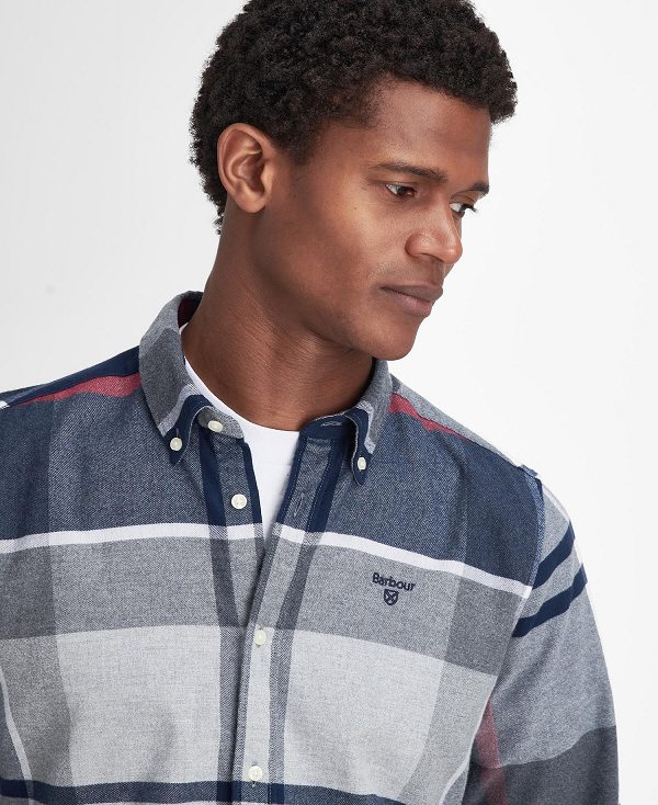 Barbour Iceloch Tailored Long-sleeved Shirt μπλε | BABO87859