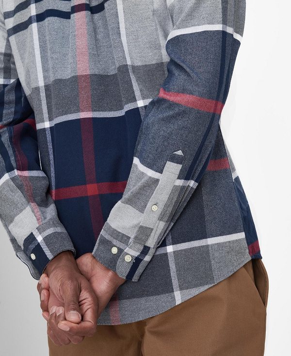 Barbour Iceloch Tailored Long-sleeved Shirt μπλε | BABO87859