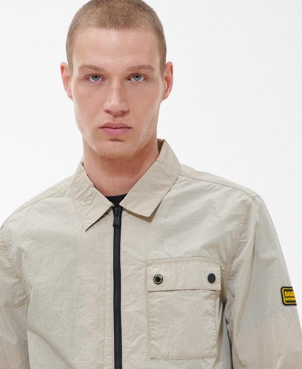 Barbour Inlet Regular Fit Overshirt ανοιχτο γκρι | BABO87646