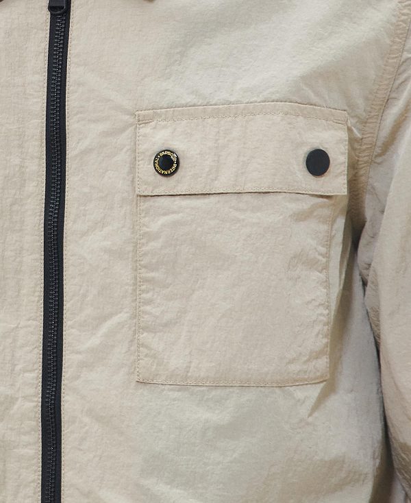 Barbour Inlet Regular Fit Overshirt ανοιχτο γκρι | BABO87646