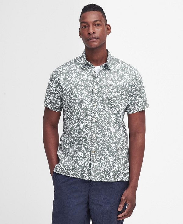Barbour Jackstone Regular Short-sleeved Shirt Green/White | BABO87788