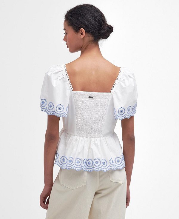 Barbour Joy Peplum Blouse ασπρα | BABO89493