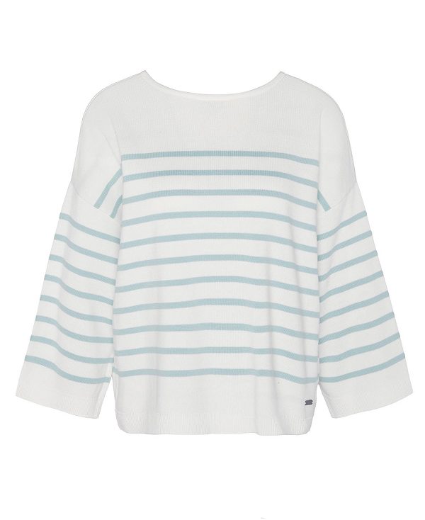 Barbour Kayleigh Striped Crew Neck Jumper μπλε | BABO89699