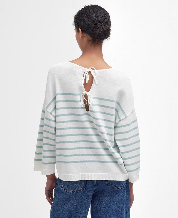 Barbour Kayleigh Striped Crew Neck Jumper μπλε | BABO89699