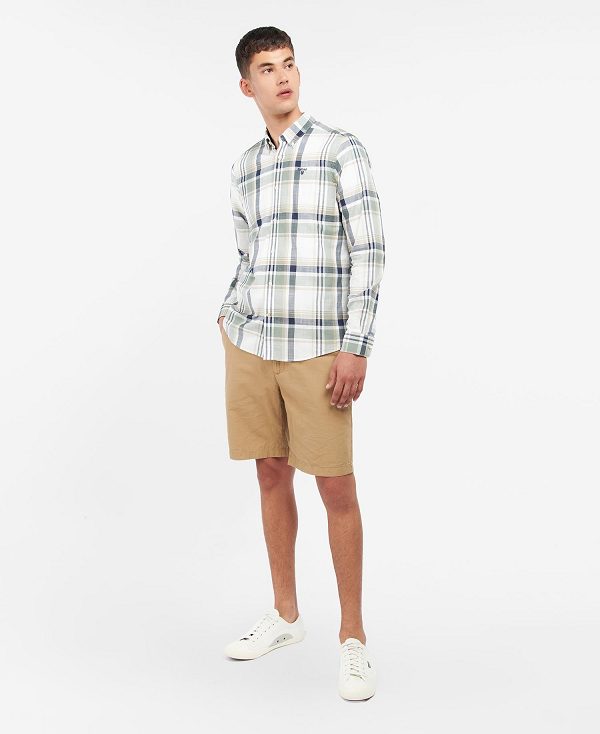 Barbour Kidd Tailored Short-sleeved Shirt Ελιά | BABO87610
