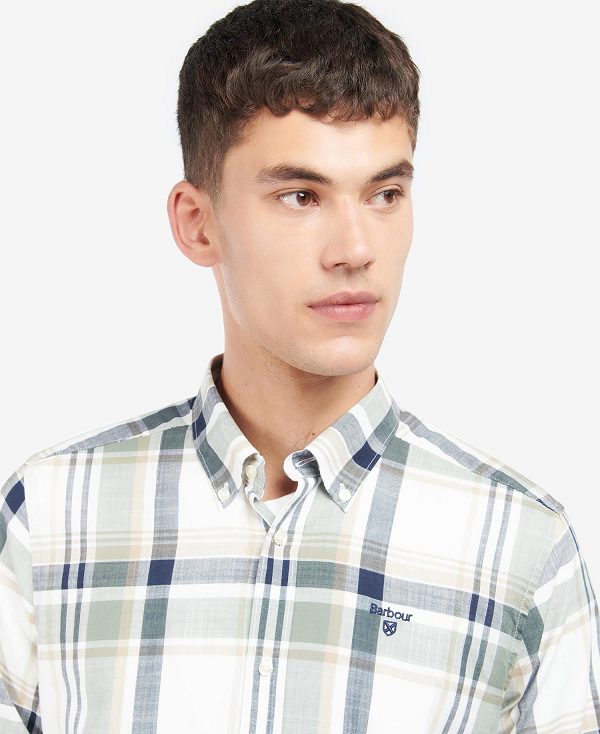 Barbour Kidd Tailored Short-sleeved Shirt Ελιά | BABO87610