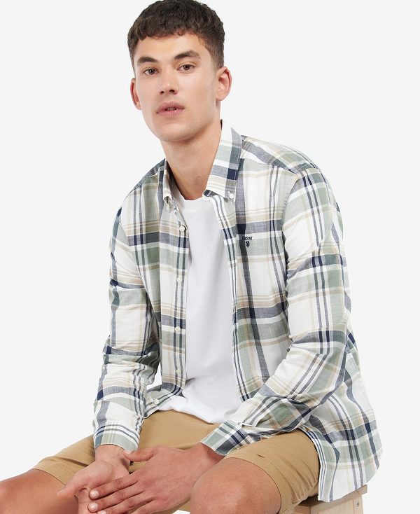 Barbour Kidd Tailored Short-sleeved Shirt Ελιά | BABO87610