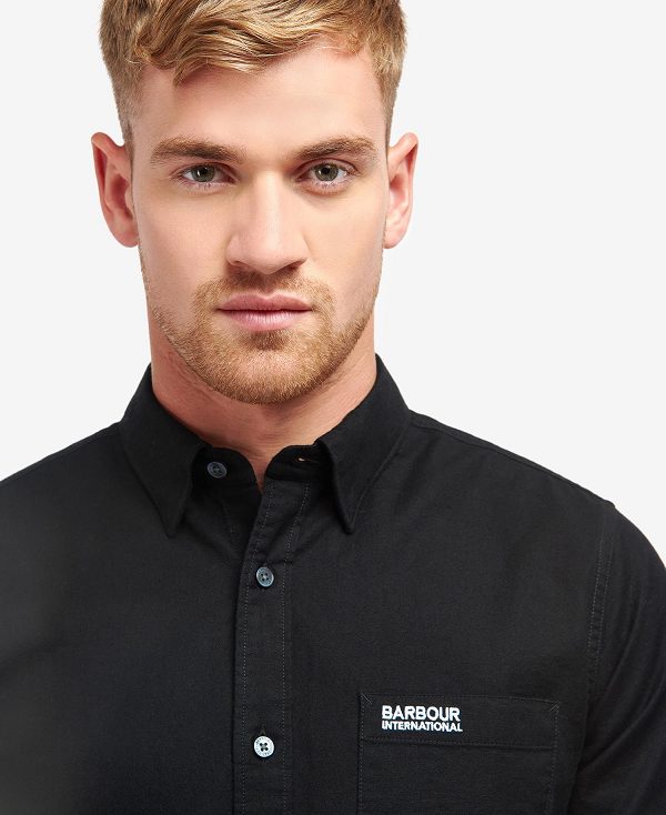 Barbour Kinetic Tailored Long-sleeved Shirt μαυρα | BABO87649