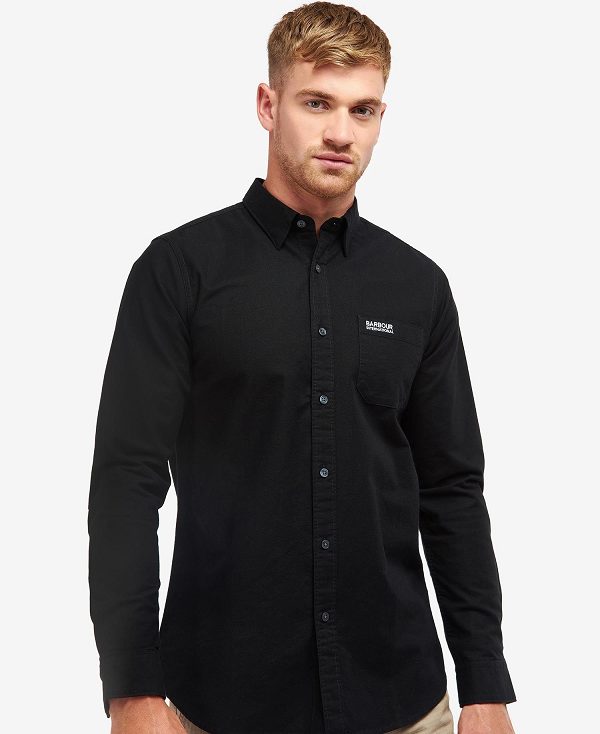 Barbour Kinetic Tailored Long-sleeved Shirt μαυρα | BABO87649