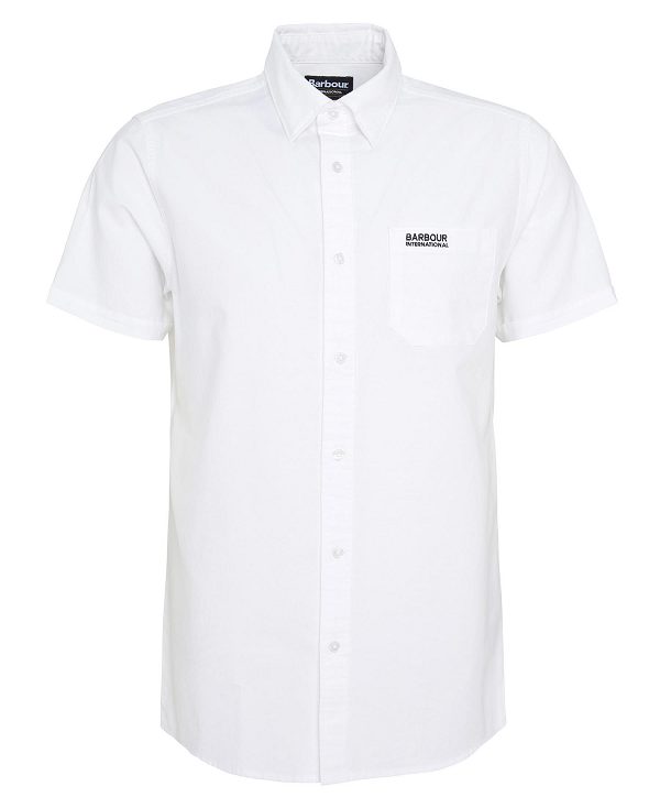 Barbour Kinetic Tailored Short-sleeved Shirt ασπρα | BABO87710