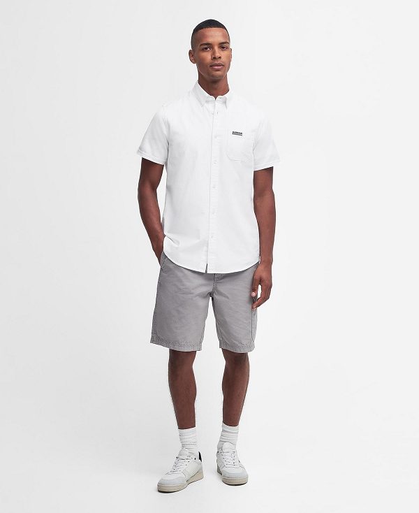 Barbour Kinetic Tailored Short-sleeved Shirt ασπρα | BABO87710