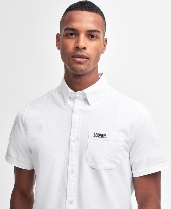 Barbour Kinetic Tailored Short-sleeved Shirt ασπρα | BABO87710