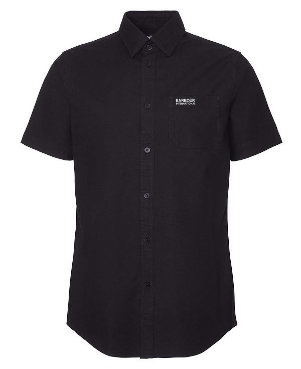 Barbour Kinetic Tailored Short-sleeved Shirt μαυρα | BABO87752