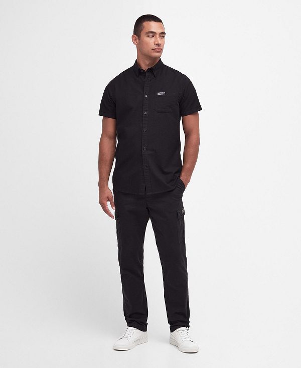 Barbour Kinetic Tailored Short-sleeved Shirt μαυρα | BABO87752