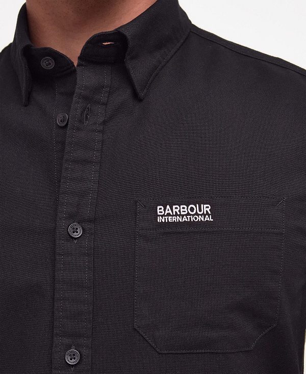 Barbour Kinetic Tailored Short-sleeved Shirt μαυρα | BABO87752