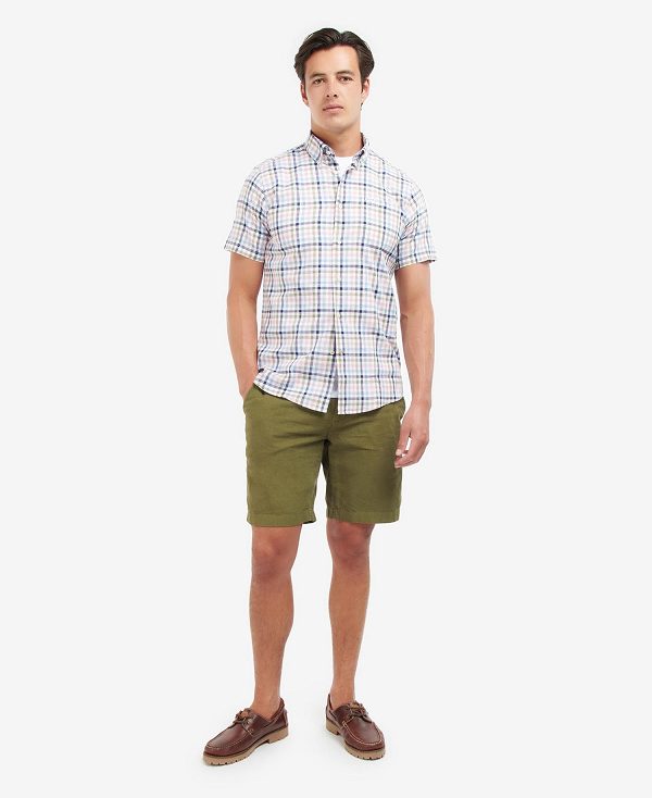 Barbour Kinson Tailored Short-sleeved Shirt ροζ | BABO87607