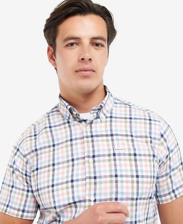 Barbour Kinson Tailored Short-sleeved Shirt ροζ | BABO87607