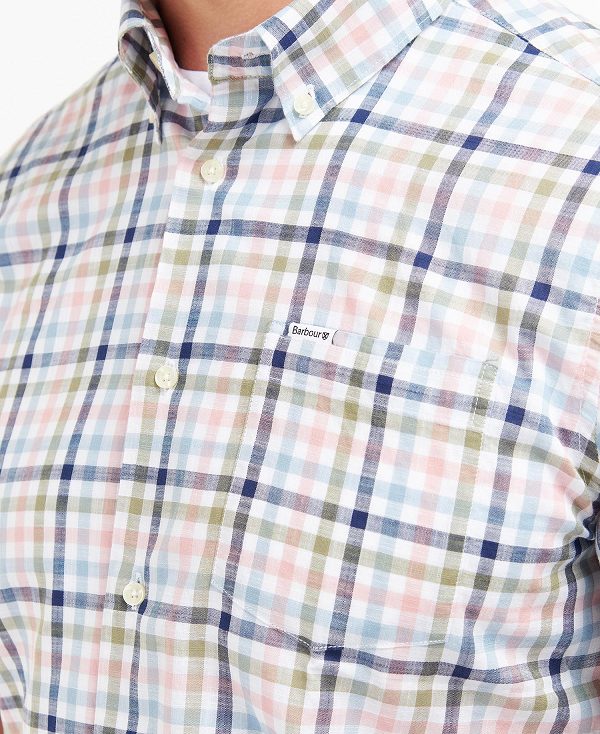 Barbour Kinson Tailored Short-sleeved Shirt ροζ | BABO87607