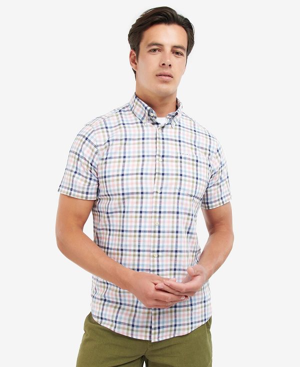 Barbour Kinson Tailored Short-sleeved Shirt ροζ | BABO87607