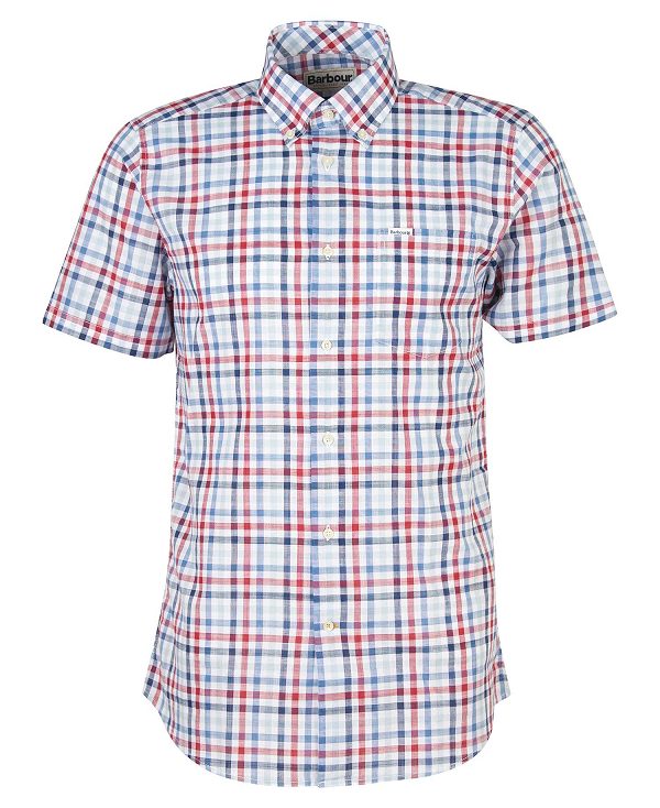 Barbour Kinson Tailored Short-sleeved Shirt κοκκινα | BABO87618