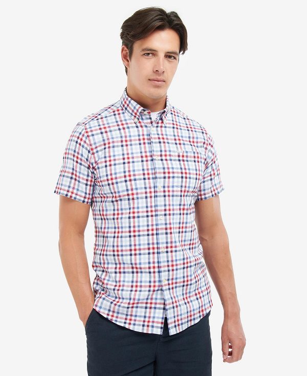 Barbour Kinson Tailored Short-sleeved Shirt κοκκινα | BABO87618