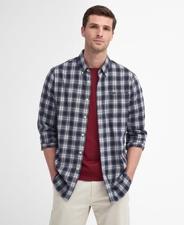 Barbour Lanark Tailored Long-sleeved Shirt μπλε | BABO87821