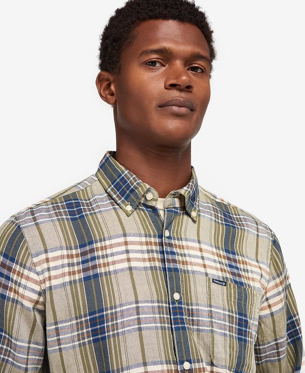 Barbour Laneskin Tailored Shirt μπλε | BABO87595