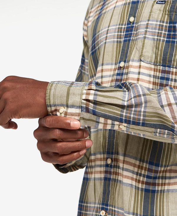 Barbour Laneskin Tailored Shirt μπλε | BABO87595