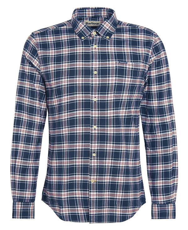 Barbour Langton Tailored Shirt σκουρο μπλε | BABO87663