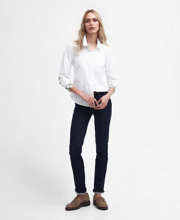 Barbour Lavender Tailored Long-sleeved Shirt ασπρα | BABO89490