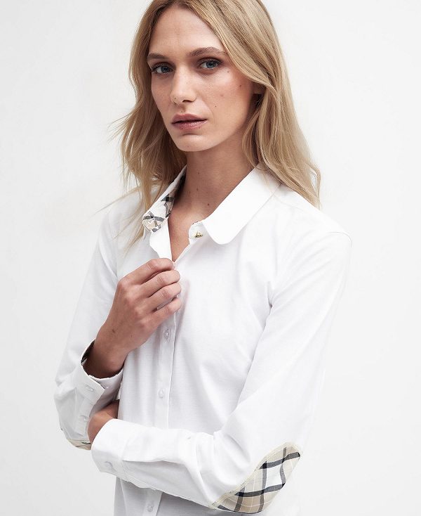 Barbour Lavender Tailored Long-sleeved Shirt ασπρα | BABO89490