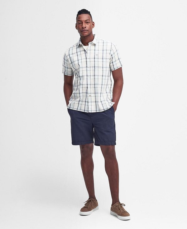 Barbour Lerwick Regular Short-sleeved Shirt ασπρα | BABO87772