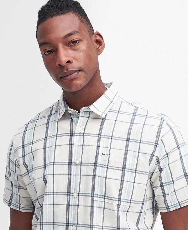 Barbour Lerwick Regular Short-sleeved Shirt ασπρα | BABO87772