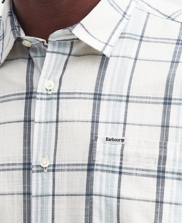 Barbour Lerwick Regular Short-sleeved Shirt ασπρα | BABO87772