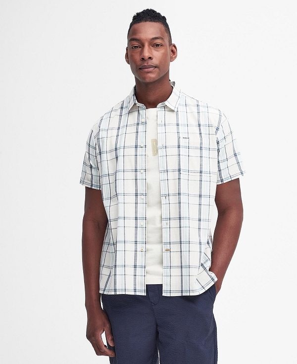 Barbour Lerwick Regular Short-sleeved Shirt ασπρα | BABO87772